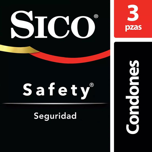 Condones Sico Safety Lubricados Látex Natural 3 Pzs