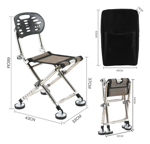 Silla De Pesca, Asiento Portátil Plegable, Silla De Playa