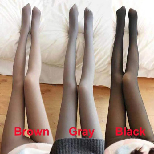 Pantimedias De Forro Polar Cálido Translúcido Falso De Mujer
