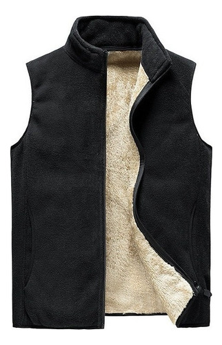 2 Men's Solid Color Vest Warm Wool Sleeveless Jacket