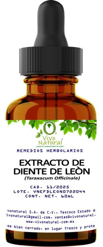 Extracto De Diente De León 60ml Vivonatural