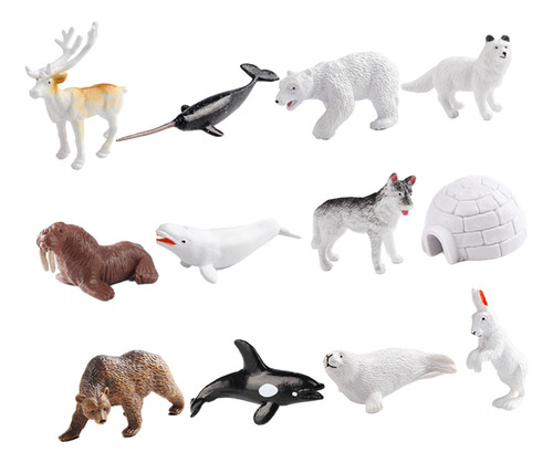 12x Juego De Desarrollo De Juguetes De Animales Árticos