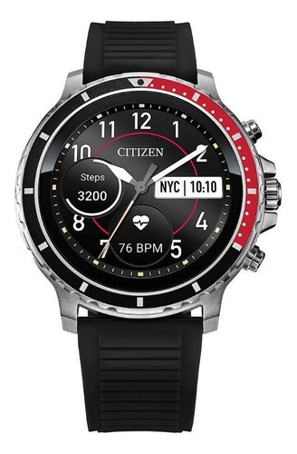 Reloj Hombre Smartwatch Citizen Touch Mx0000-07x Deportivo Color de la correa Negro Color del bisel Negro Color del fondo Negro