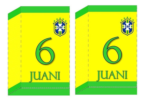 10 Bolsitas Golosineras Con Cierra Sticker Camiseta Brasil