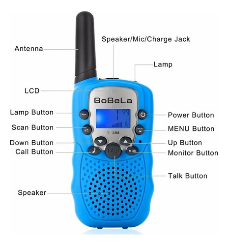 . Radio Walkie Talkie For Niños Con Alcance De 3 Km Set 2