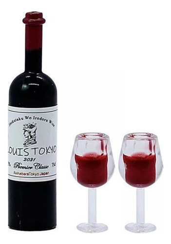 6 Botellas De Vino En Miniatura Para Casa De Muñecas,