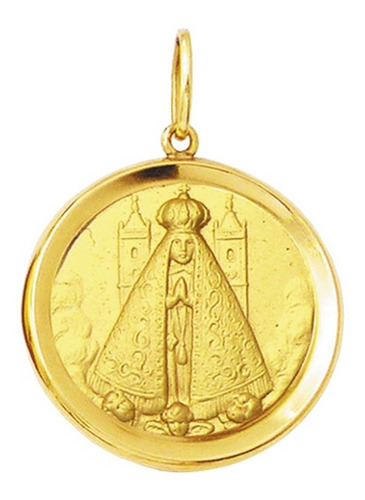 Leão Jóias Medalha Nossa Senhora Aparecida 4,3gr Em Ouro 18k