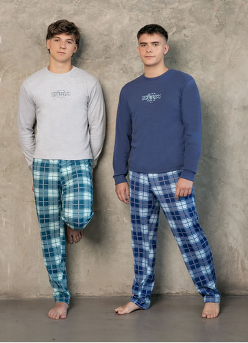 Pijama Hombre Invierno Escocés Con Estampa Piache Piu 613