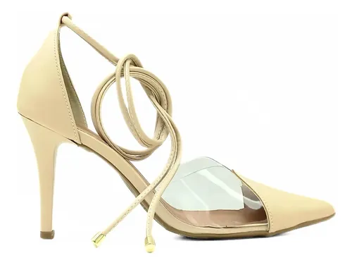 Scarpin vinil sales salto baixo