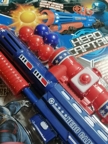 Imagen 6 de 9 de Arma Capitán América Lanza Pelotas. 37 Cm.