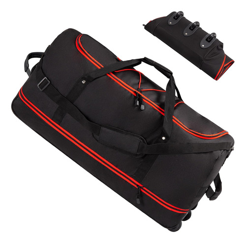 Foldable Rolling Duffle Bag With Wheels, Expandable Large Du