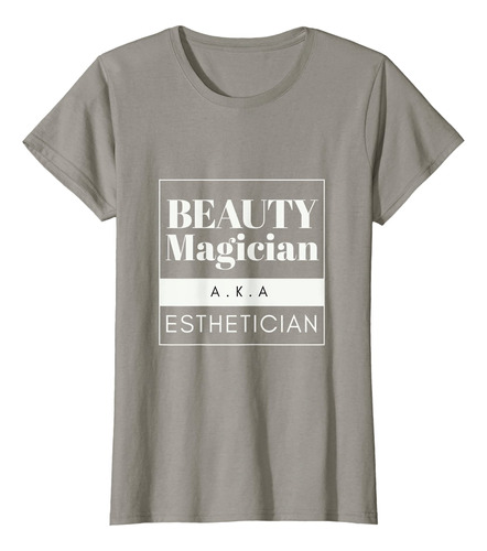 Esthetician Playera Cosmticos Tee, Mujer S, Pizarra