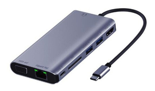 Hub Usb C Multipuerto Hdmi 4k / Vga / 2x Usb 3.0 / Red / Sd 