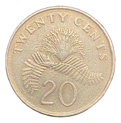 Singapur - 20 Cents - Año 1987 - Km #101 - Planta