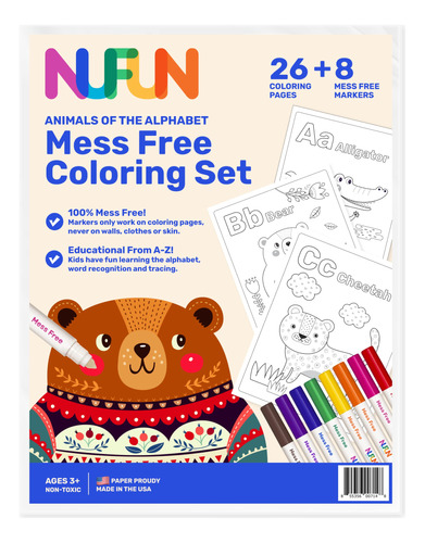 Nufun Activities Juego De Colorear Sin Desorden  Animale.