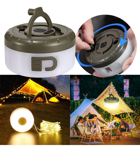 Cadena De Luces Led For Acampar, Impermeable, Colgante, Par