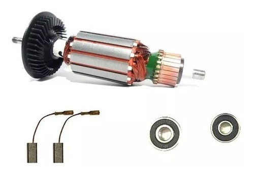 Kit Induzido E Rolamentos Escovas Bosch 1375 / Gws6-115 220v