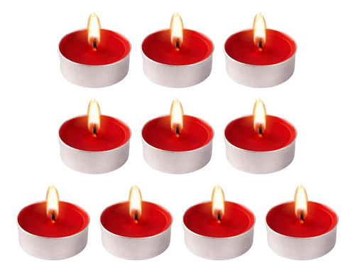 Kit 10 Velas Rechaud Decoração Romantica Vermelha Cor Vermelho