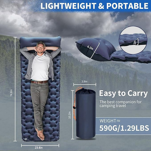 Colchoneta Portátil Autoinflable Para Acampar Colchoneta C