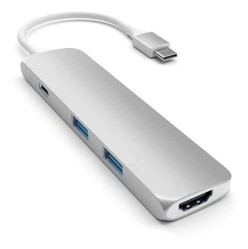 Imagen 8 de 10 de Hub Adaptador Slim Usb-c A Usb-a/ Hdmi 4k/ Satechi/ Caba Mat