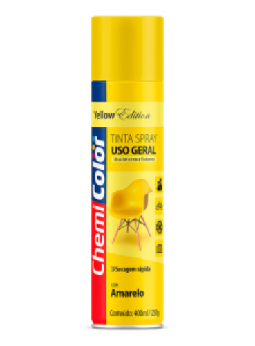Tinta Spray Uso Geral Amarelo 400ml - Chemicolor