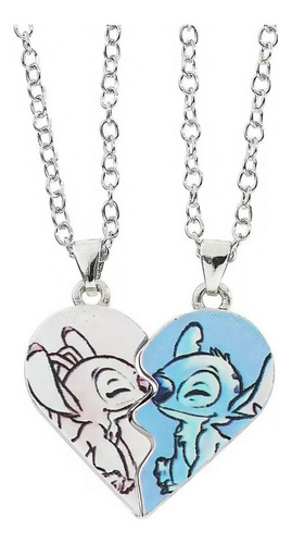 Collar Corazón Lilo Y Stich Amor Pareja