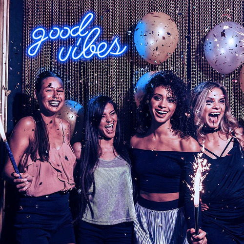 Letrero De Neón Good Vibes - Led Para Decoración De Pared, L
