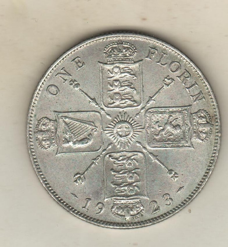 Gran Bretaña 1 Florin De Plata Año 1923 Km 817a - Excelente+