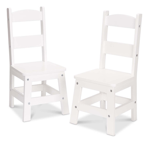 Melissa & Doug Muebles Dos Sillas De Madera - Blanco