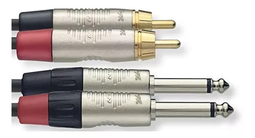 Cable Audio 2 1/4 Mono A Doble Rca 3 Metros Profesional