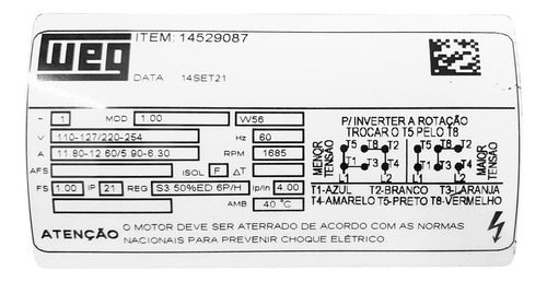 Motor 1cv Engenho De Cana B120 Alto Kit Instalação Completo