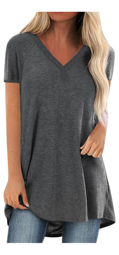 Blusa O Para Mujer, Talla Grande, Cuello En V, Manga Larga 7