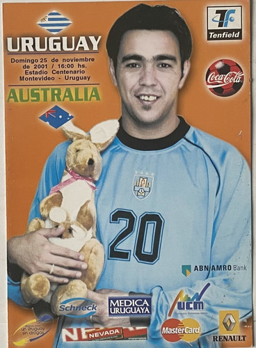 Folleto Del Partido Uruguay Vs Australia Nov 2001, Ez2c1