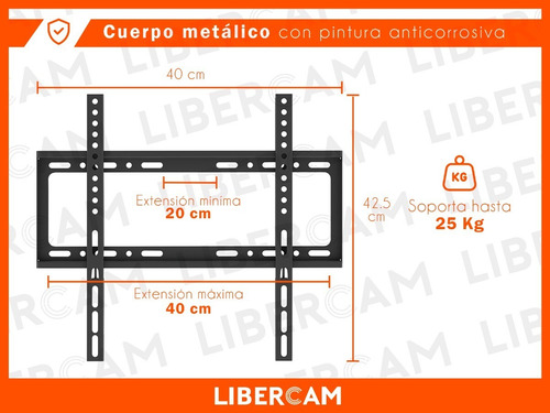 Soporte Tv Led Lcd Plasma 26 30 32 40 42 46 50 55 Color Negro