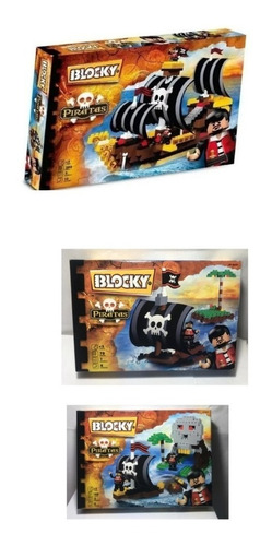 Combo Ladrillos Blocky Pirata Barco/balsa/isla 01-0637/38/39