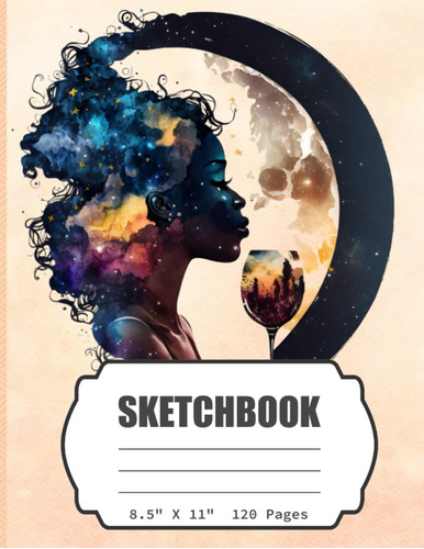 Libro: Sketchbook: Moon Black Woman, Blank Sketch Book For G