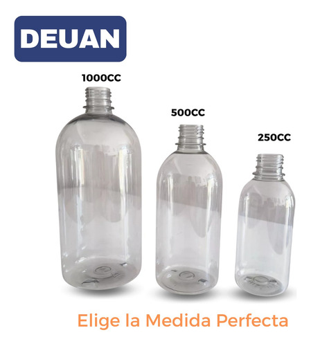 Botella Pet 1l Pack 200 Und Envase Transparente Reutilizable
