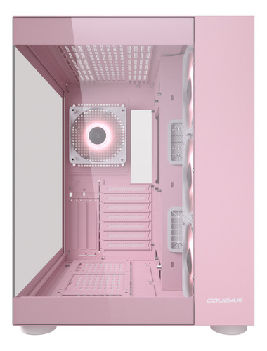 Gabinete Gamer Cougar Fv150 Rgb Pink 4 Ventiladores Argb Color Negro