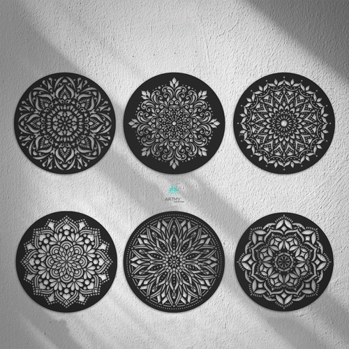 Mandalas Cuadro Decorativo Moderno Madera Mdf Minimalista