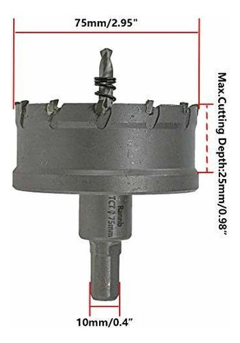 Mecha Copa De Carburo De Tungsteno P/ Acero Inoxidable 75mm