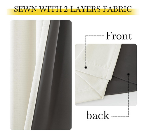Cortinas Gruesas De Lino Sintético Opacas 128cm