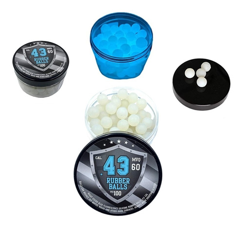 Pelotas De Goma .43 Paintball Fluorescente Azul Xchws P