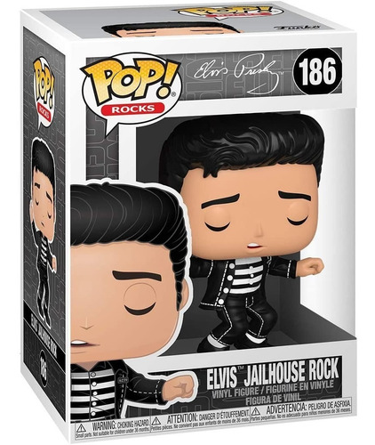 Boneco Funko Pop Rocks Elvis Presley Jailhouse Rock 186