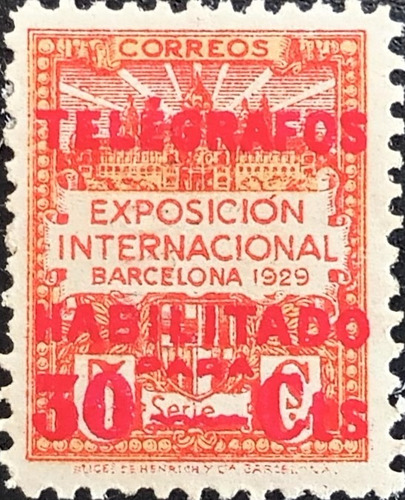 España Barcelona, Sello Telégrafos Ed 3 1930 Nuevo L17650