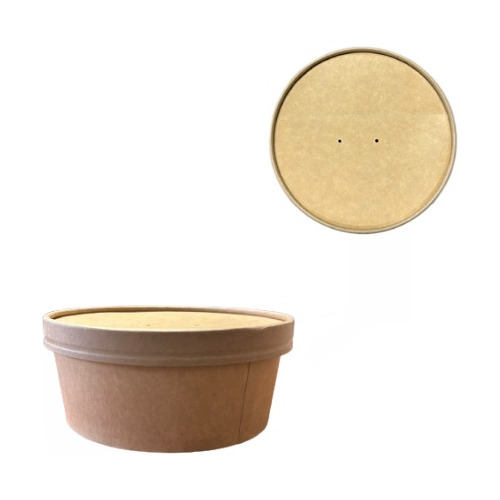 50 Bowls Kraft Contenedores Biodegradables 1500 Ml Con Tapa