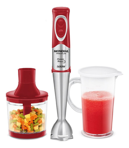 Mixer Premium Mondial M-10 500w Vermelho Com Inox 220v