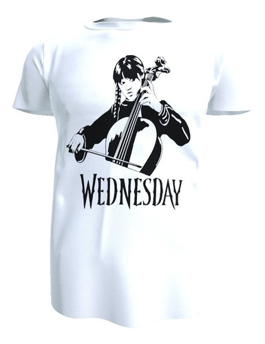 Polera Merlina Wednesday Unisex Violonchelo, Poliester 