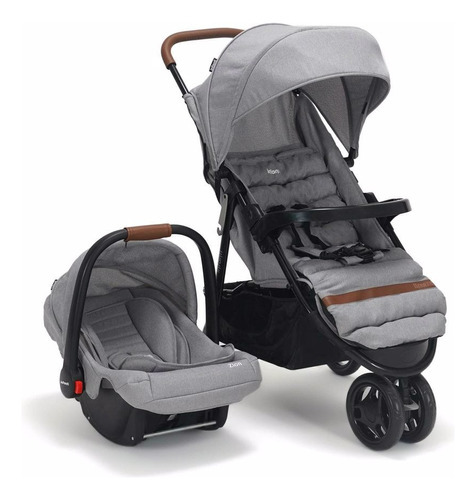 Carrinho De Bebê Breeze Com Bebê Conforto Cor Cinza Infanti