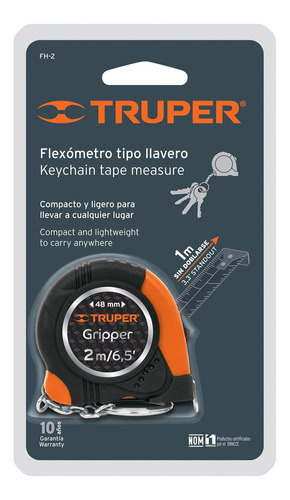 Cinta Métrica Flexómetro Gripper 2 Metros Truper