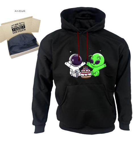 Imagen 3 de 10 de Buzo Hoodie Personalizado Saco Astronauta Y Alien Unisex